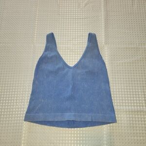 Women's Aura Blue Crop Tank Top Size Medium